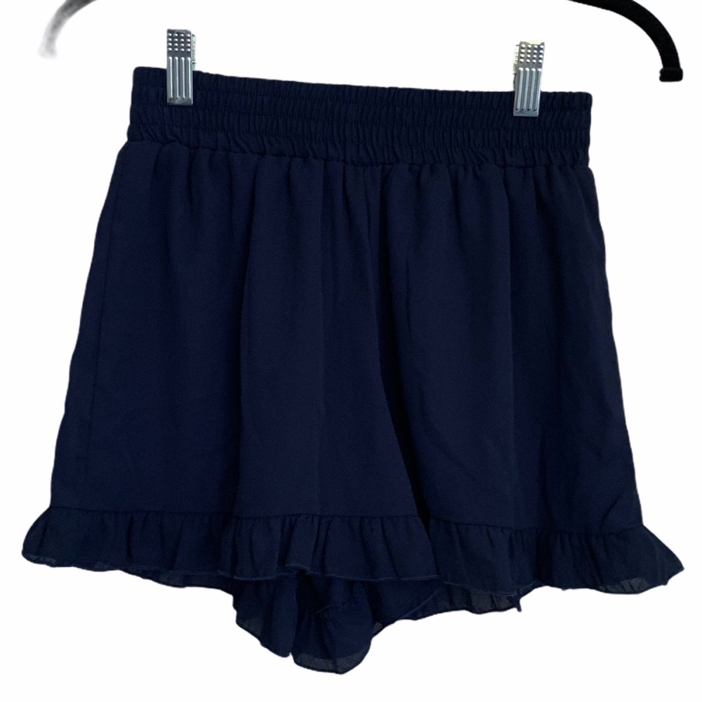 Ing blue elastic ruffle shorts small